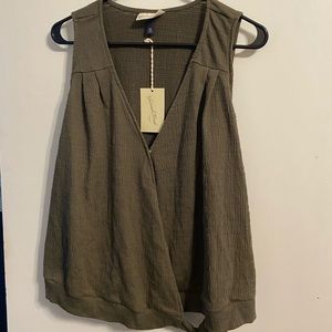 Olive green v-neck tank